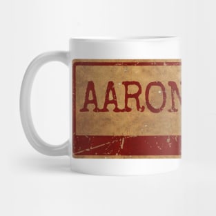 AARON LEWIS siple text gold  retro, vintage Mug